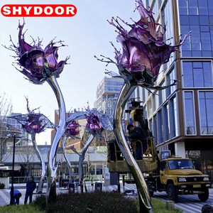 Grande Scultura Circolare in Acciaio Inossidabile per Circoli Stradali Urbani, Scultura Edificio Monumentale, Personalizzabile, Stili Popolari - Product Image 2