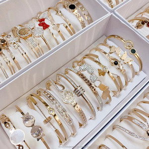 Vendita calda alla moda braccialetto di moda placcato oro elegante retrò semplice braccialetto per le donne gioielli geometrici braccialetto all'ingrosso - Product Image 3