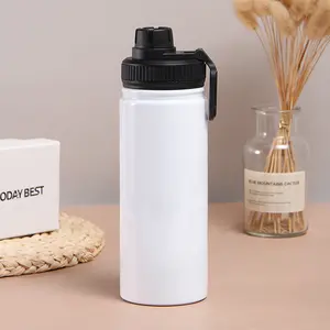 Personnalisé 550ml Grande Capacité 304 En Acier Inoxydable Tasse Isolée En Gros Sports De Plein Air Bouilloire Portable Bouteille D'eau Avec Couvercle