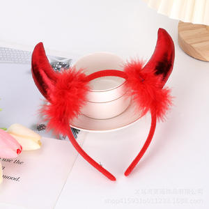 Cospaly plume solide couleur vive Halloween Costume <span class=keywords><strong>diable</strong></span> cornes bandeau, <span class=keywords><strong>diable</strong></span> cornes Cosplay bandeau <span class=keywords><strong>corne</strong></span> cheveux accessoires - Product Image 5