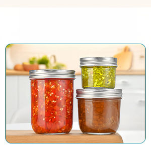 Toptan geniş ağız Clear100ml 200ml 300ml 330ml 500ml 650ml100 0ml cam turşu kavanozu bal reçel <span class=keywords><strong>Canning</strong></span> turşu için Metal kapaklı - Product Image 5