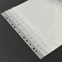 Pochette de rangement transparente en plastique PP grand format A4, double face, avec 11 trous pour inserts d'album photo et reliure à feuilles mobiles