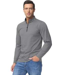Chemises de golf à manches longues doublées de qualité supérieure pour hommes légers 1/4 Sweatshirts à demi-fermeture éclair pour l'été Logo personnalisé - Product Image 2