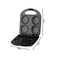 Machine à petit-déjeuner automatique antiadhésive 4 tranches pour gâteaux, muffins, mini-cupcakes et arepas