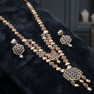 Wholesale 3 Tone Gold Plated Long Necklaces Tri Color Turkey Long Jewelry Fashion Jewelry Multi Tone Filled Brass Jewelry Set - Product Image 1