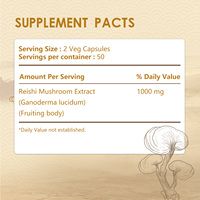 Capsules de champignon Reishi de qualité supérieure - Extrait de Ganoderma Lucidum, stimulant immunitaire et vitalité, complément tonique, approvisionnement en vrac GMP