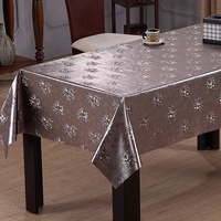 Nappe de table personnalisable en PVC métallisé de luxe RNPT, avec support tissé, imprimé floral, résistante à l'huile et imperméable