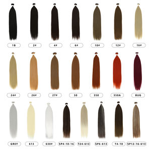 Prix d'usine – Fibres capillaires naturelles de salon, cheveux synthétiques super longs et lisses, mèches de cheveux raides comme des baguettes, pleines jusqu'aux pointes - Product Image 6