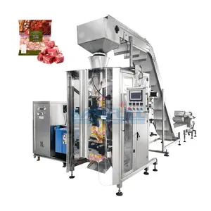 Automatic vffs chicken meat beef packing machine filling in nitrogen weighing frozen mutton chop packing machine