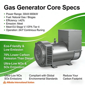 Generatore di Elettricità a Biogas Senza Spazzole con Sistema di Raffreddamento ad Aria, Gamma di Potenza 100kW 200KW 300KW 500KW 700KW 800KW 1MW, 220-480V - Product Image 2