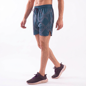 custom <b>mens</b> navy blue <b>running</b> shorts geometric line pattern athletic training gym workout shorts side slit pockets sports <b>pant</b> - Product Image 1