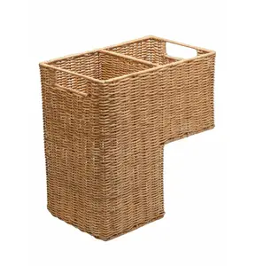 Kingwillow High Quality Storage Willow Wicker Stairs Basket for Loft Home Conner