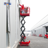 Plateforme élévatrice à ciseaux électrique mini sur chenilles CFMG 4,5 m/200 kg, alimentée par batterie, pour terrains accidentés, petites plateformes élévatrices à ciseaux sur chenilles à vendre