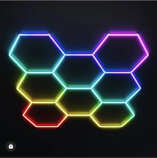 Auto Workshop Design LED Workshop Light Hexagonal Ceiling Light RGB Led Tube Rgb Lights for Decoration