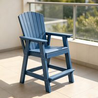Allwetter-Outdoor-HDPE-Möbel Barhocker Garten-Terrassenstuhl Lazy Sofa Kaffee-Hochlehner Amerikanischer Landhausstil Wasserdicht