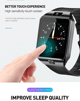 Smart2030 Dz09 pantalla táctil para Smartphone W007 tarjeta Sim reloj inteligente resistente al agua para Iphone Android Dz09 10 plástico electrónico 2H