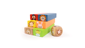 Ensemble de blocs en <span class=keywords><strong>bois</strong></span> animaux personnalisés unisexes, jouet d'empilage interactif parent-enfant, blocs de construction éducatifs Montessori pour enfants - Product Image 2