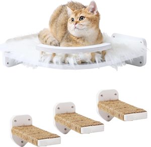 Perchoir de fenêtre pour chat en bois de ferme moderne Mobilier pour chat fabriqué à la main avec lit hamac pour fenêtres Matériau en bois durable - Product Image 4