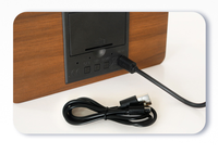 Horloge de table avec chargeur sans fil pour la décoration de la chambre à coucher, avec luminosité réglable, haut-parleur Bluetooth pour le bureau et le salon