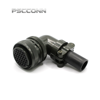 Connecteur d'alimentation circulaire fileté robuste PSCCONN MS5015 Série MS3108A 28-21S, prise coudée à 90 degrés, 37 broches femelle