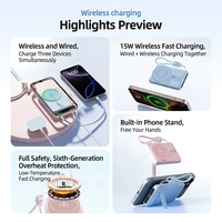 Power Bank Portabel Mini Tipis 10000mAh dengan Pengisi Daya Nirkabel, Stand & Magnet untuk iPhone 17