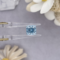 Starsgem - Diamante Azul Intenso de Corte Princesa de 2.5 Quilates Cultivado en Laboratorio, Certificado IGI, Excelente Calidad, para Joyería