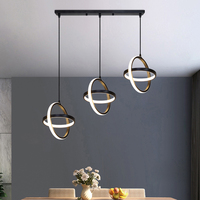 Lampe suspendue LED à trois têtes, design minimaliste, pour salle à manger, bar, bureau, style moderne