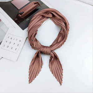 JINGMI — foulard en Satin et soie pour femmes, écharpe pour cou, 70x70cm, matière solide, plissée, diamant, pour tête carrée, modèle 2019 - Product Image 4