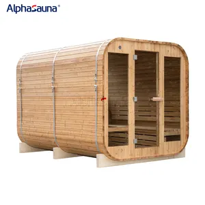 Sauna Exterior Quadrada Cedro Vermelho Sauna Tradicional Para Venda Outdoor 8 Pessoas Com Whirlpool