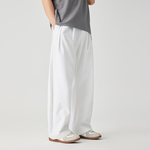Pantalon décontracté style Old Money, respirant, infroissable, en <span class=keywords><strong>tissu</strong></span> slub, coupe décontractée, design minimaliste, pantalon habillé élégant pour homme - Product Image 3
