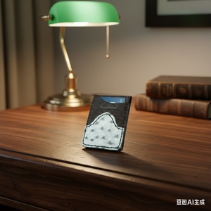 Cartera Delgada de Bolsillo Delantero, Hecha a Mano, Vintage, Unisex, de Cuero Genuino Crazy Horse, Anti-Robo, con Patrón de Hilo - Product Image 2