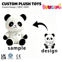 Boneka Panda Kartun Kustom, Mainan Boneka Hewan Lembut dan Halus untuk Suvenir Hadiah OEM ODM Mainan Boneka Kustom