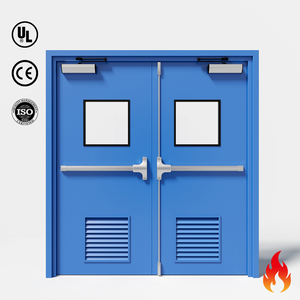 Puerta Cortafuego <span class=keywords><strong>de</strong></span> Acero con Barra Antipánico Certificada UL 10C, Puertas <span class=keywords><strong>de</strong></span> Seguridad Metálicas <span class=keywords><strong>de</strong></span> Escape <span class=keywords><strong>de</strong></span> Emergencia para Centros Comerciales y Cines - Product Image 2