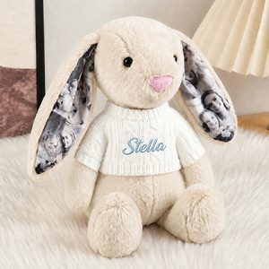 Jouets en peluche <span class=keywords><strong>lapin</strong></span> en gros, rembourrage en coton PP, 28 cm, 40 cm, personnalisables avec photos et texte brodé, <span class=keywords><strong>lapin</strong></span> en peluche à longues oreilles - Product Image 1