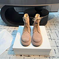 Sepatu Bot Kulit Sapi Wanita - Desain Tali & Gesper