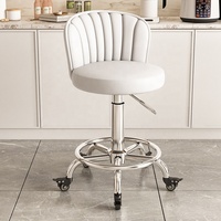 Tabouret de Barbier Haut de Gamme, Chaise de Coiffeur, Fauteuil de Caisse Rotatif et Réglable en Hauteur, Mobilier de Salon Moderne Multifonctionnel en Métal