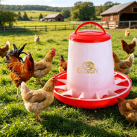 Seau d'alimentation automatique pour poulets en plastique, à gravité, avec base anti-basculement, fournitures d'élevage avicole, directement de l'usine