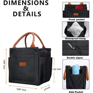 กระเป๋าใส่อาหารกลางวันกันน้ำสำหรับผู้หญิงใช้ได้ทุกเพศ, กระเป๋าใส่อาหารกลางวันกระเป๋าเก็บความร้อนสำหรับวัยรุ่นกระเป๋าเก็บความเย็นและถุงหุ้มฉนวน - Product Image 3