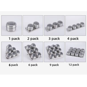 ชุดกระปุกเครื่องเทศโลหะแบบแม่เหล็กพร้อมฝาและถาดใส่เครื่องเทศแบบใสสำหรับบาร์บีคิวในครัว - Product Image 5