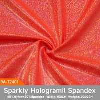 Tissu Spandex Holographique Extensible dans les 4 Sens, Couleurs Multiples/Personnalisées, Séchage Rapide, pour Vêtements de Danse, Maillots de Bain, Sous-vêtements et Tenues de Performance