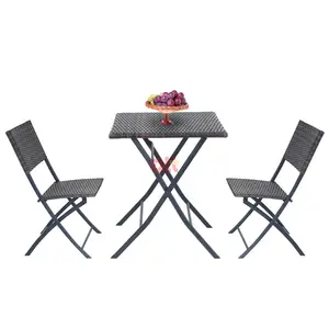 Conjunto de mesa dobrável para móveis, conjunto de mesa para jardim, cadeira de luxo pe, rattan, varanda, pátio, áreas externas, jardim, cadeiras e cadeiras
