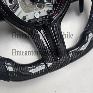 Volant de direction pratique en fibre de carbone et cuir avec LED, en promotion, pour BMW Série 3, Série 5, F10, F20, F30, F90, F01, F02 - Product Image 4