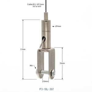 Support de <span class=keywords><strong>suspension</strong></span> en U réglable en hauteur avec câble en acier pour cadres photo, cloisons vitrées et décorations - Product Image 5