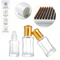 Pequeño frasco de vidrio para aceite de perfume, 3ml, 6ml, 9ml, 12ml, recargable, transparente, con tapa decorativa, para fragancias Attar, aceites esenciales, logotipo personalizado, OEM