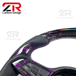 Volante Sportivo in Vera Pelle con LED RPM Personalizzato in Fibra di Carbonio Forgiata per Interni Auto <span class=keywords><strong>Alfa</strong></span> <span class=keywords><strong>Romeo</strong></span> - Product Image 5