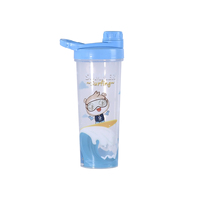 Bouteille transparente GYM Shake de 700ml, conception personnalisée, agitateur de protéines en plastique de style sport IML, méthode d'écoulement d'eau potable directe