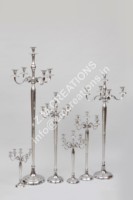Chandelier européen artisanal à 5 bras en aluminium, couleur nickel noir, hauteur 6 cm, avec impression en relief, pour table de Noël ou de mariage