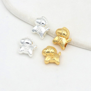 18k Gold <b>Silver</b> Copper Rabbit Spacer <b>Bead</b> Pendant For Bracelet Making D139 - Product Image 2