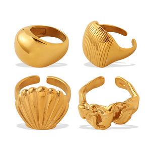 Fashion <b>Rings</b> Geometric Shape Irregular Design Unisex Party Jewelry Gold <b>Silver</b> Tone - Product Image 5