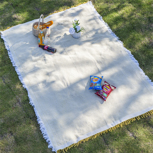INS Outdoor Machine Washable Bohemian White <strong>Vintage</strong> <strong>Rug</strong> Camping Solid Color Picnic Sofa Blanket - Product Image 5